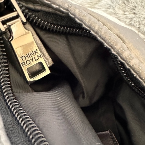 THINK ROYLN women’s quilted crossbody bag pewter detail chain and leather strap - Picture 7 of 13